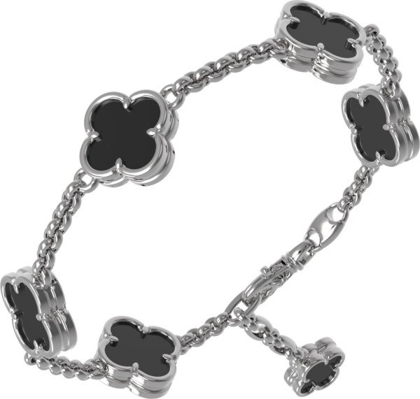 Браслет из белого золота c ониксом