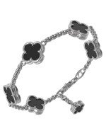 Браслет из белого золота c ониксом