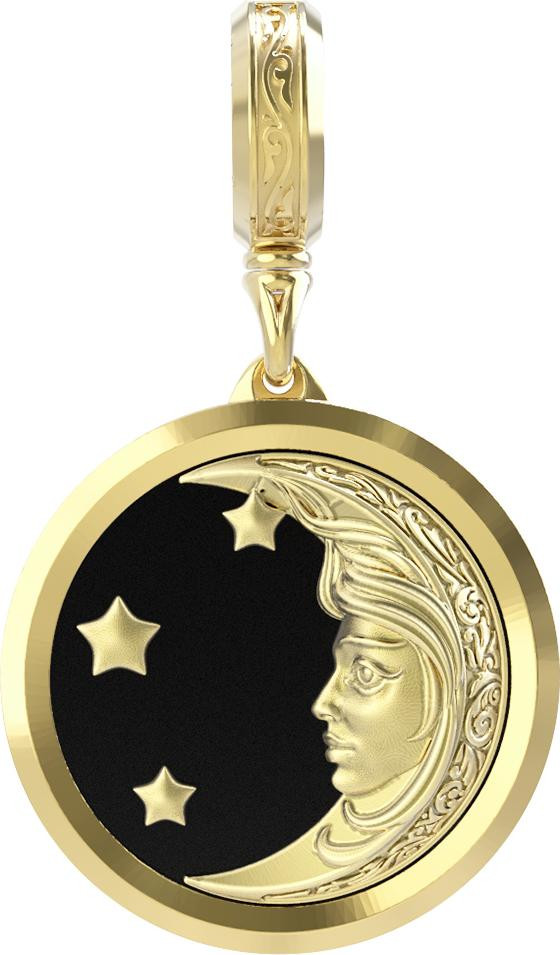 Подвеска из лимонного золота 585 пробы c ониксом