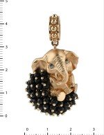 Подвеска из золота c эмалью и ониксом