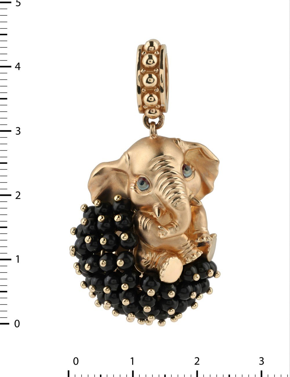 Подвеска из золота c эмалью и ониксом