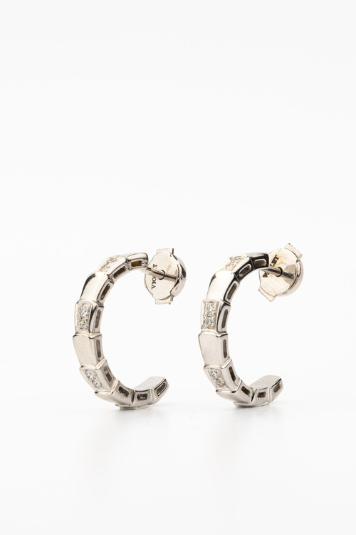 Серьги из белого золота 585 пробы c бриллиантами