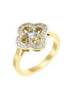 Кольцо из лимонного золота c бриллиантами