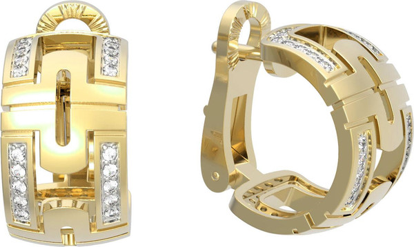 Серьги из лимонного золота 585 пробы c бриллиантами