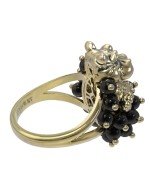 Кольцо из лимонного золота c эмалью и ониксом