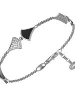 Браслет из белого золота c бриллиантами и ониксом