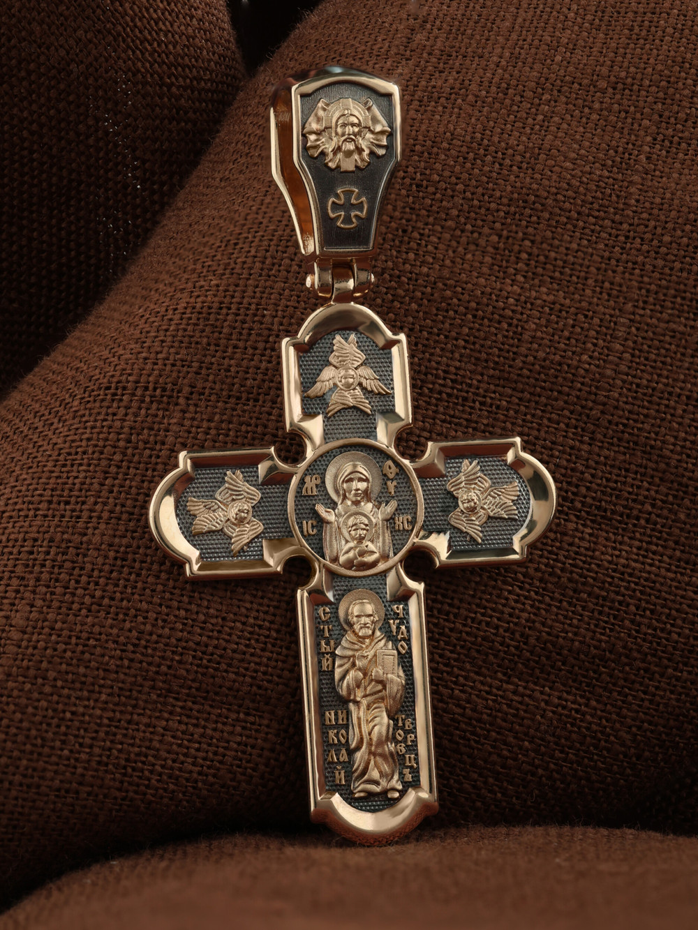 Крест из красного золота 585 пробы