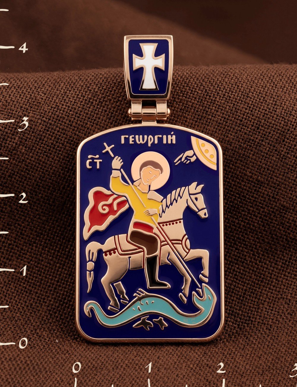 Образок из золота c эмалью