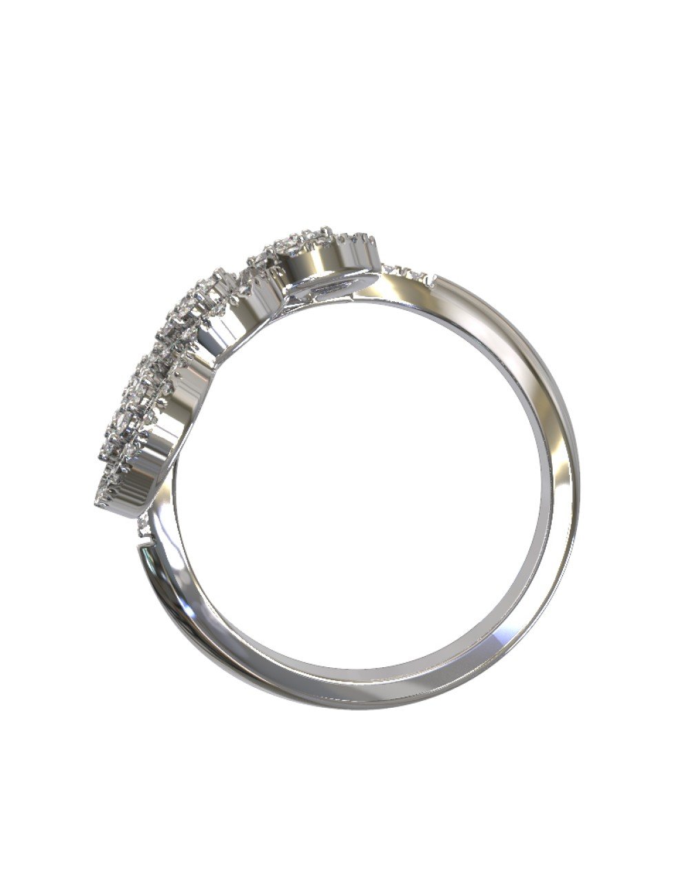 Кольцо из белого золота c бриллиантами