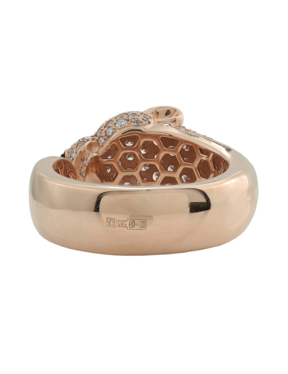 Кольцо из розового золота c бриллиантами, изумрудом и ониксом