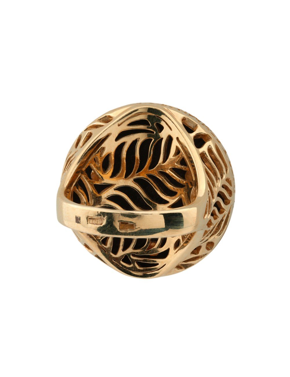 Кольцо из золота c эбеновым деревом