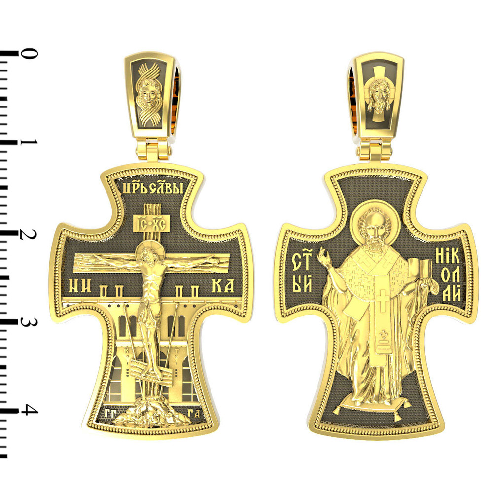 Крест из лимонного золота 585 пробы