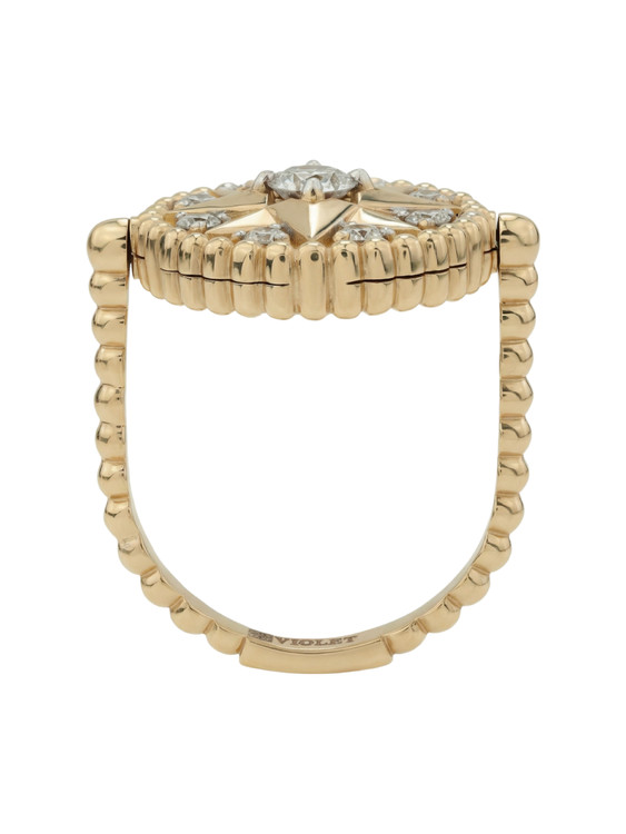 Кольцо из лимонного золота 585 пробы c бриллиантами