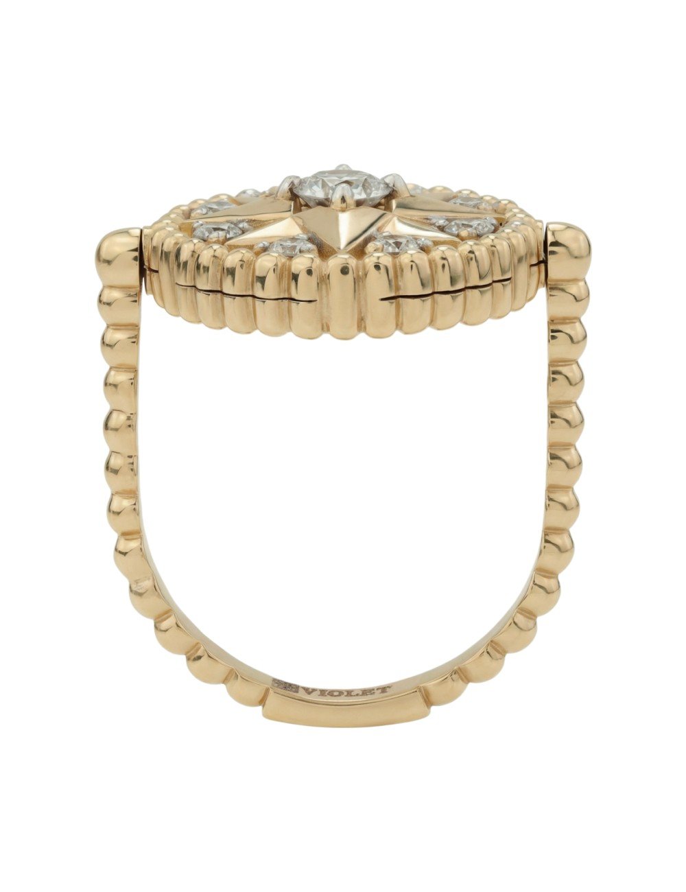 Кольцо из лимонного золота c бриллиантами