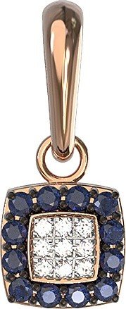 Подвеска из золота c бриллиантами и сапфиром