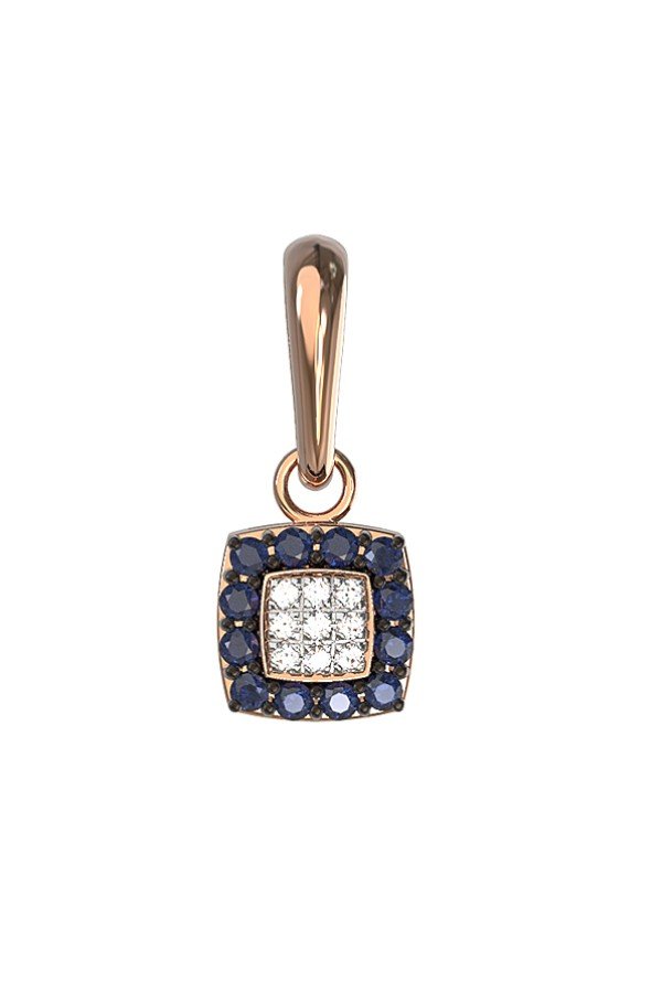 Подвеска из золота c бриллиантами и сапфиром