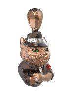 Подвеска из золота c эмалью, бриллиантами и рубином