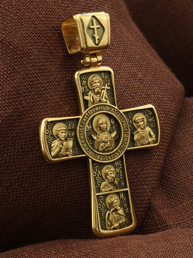 Крест из лимонного золота 585 пробы