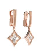 Серьги из золота c бриллиантами и перламутром