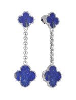 Серьги из белого золота c лазуритом