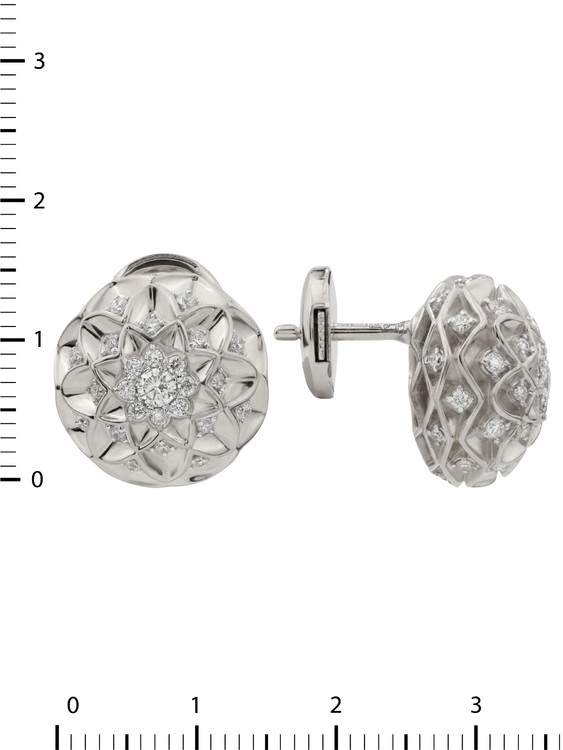 Серьги из белого золота 585 пробы c бриллиантами