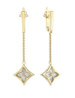 Серьги из лимонного золота c перламутром