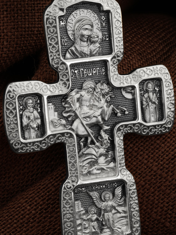 Крест из белого золота 585 пробы