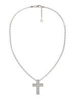 Крест из белого золота c бриллиантами