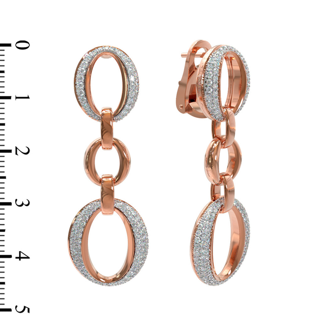 Серьги из красного золота 585 пробы c бриллиантами