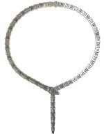 Колье из белого золота c бриллиантами и малахитом