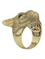 Кольцо из лимонного золота c эмалью