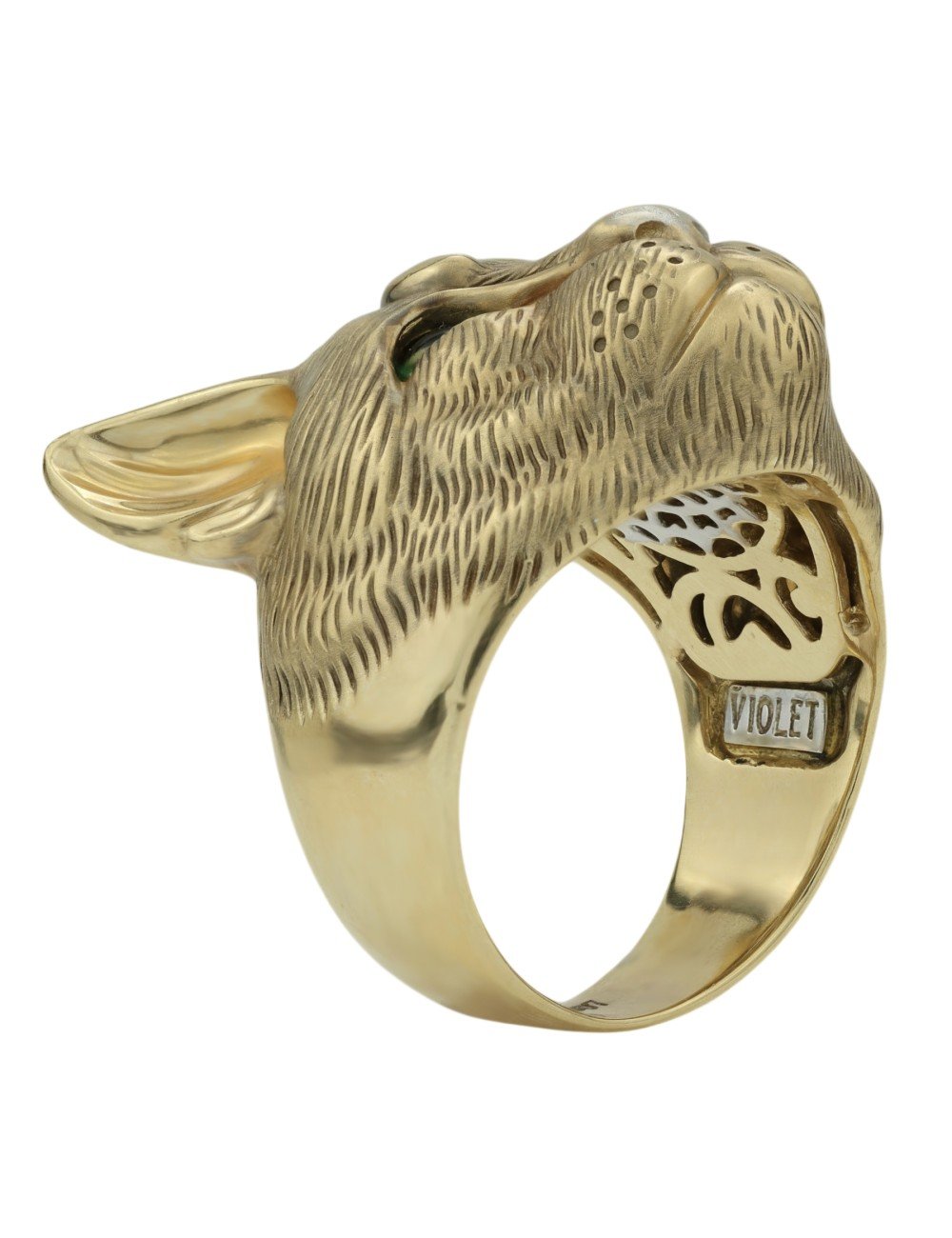 Кольцо из лимонного золота c эмалью