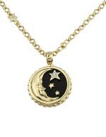 Колье из лимонного золота c бриллиантами, ониксом и перламутром