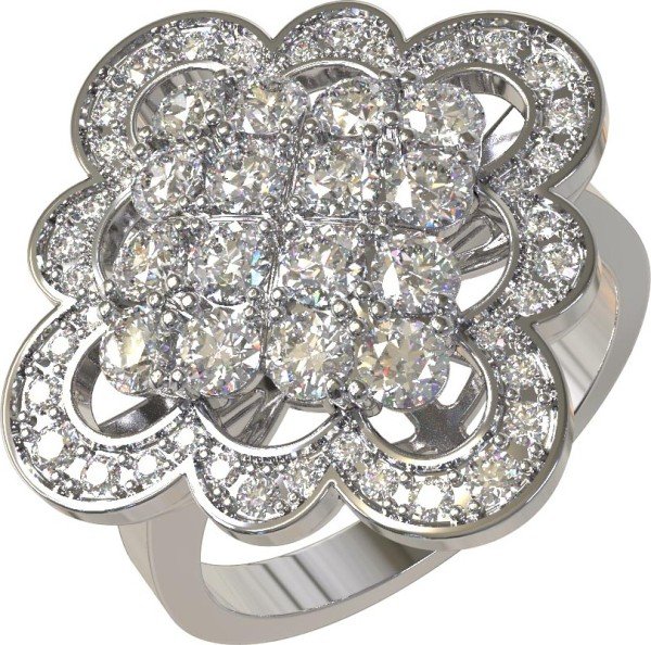 Кольцо из белого золота c бриллиантами