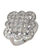 Кольцо из белого золота c бриллиантами