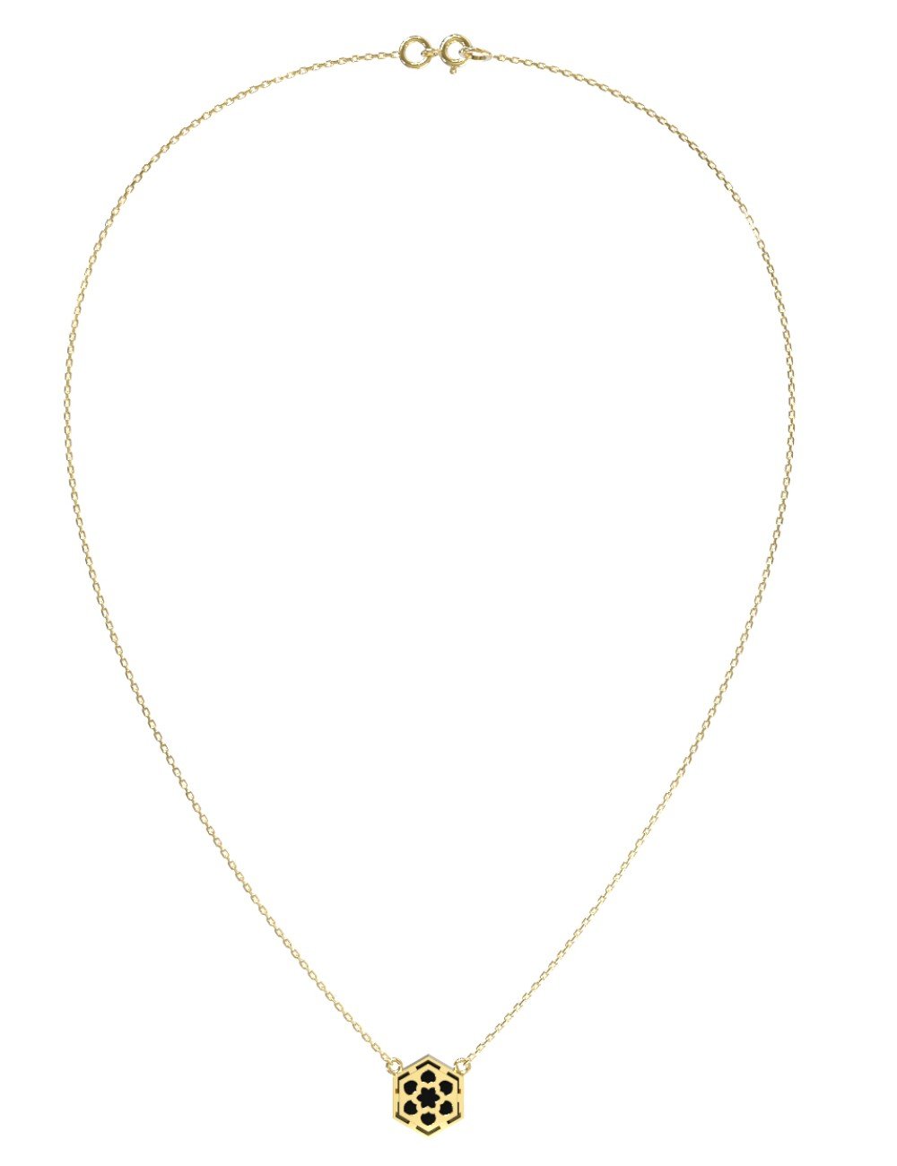 Колье из лимонного золота c ониксом