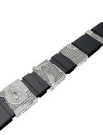 Браслет из белого золота c кожаным шнурком