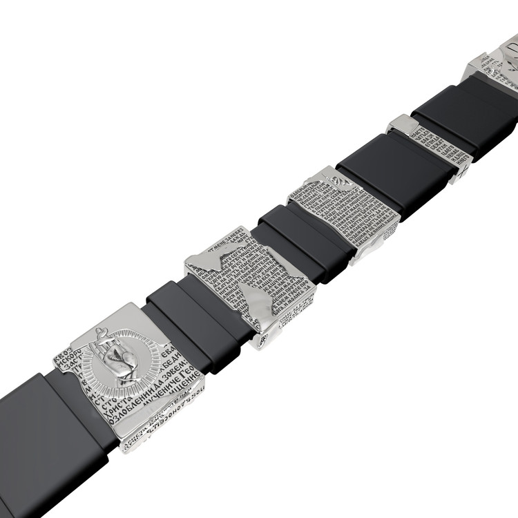 Браслет из белого золота 585 пробы c кожаным шнурком