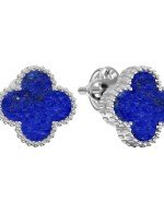 Серьги из белого золота c лазуритом