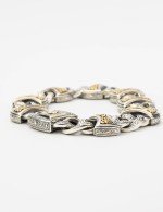 Браслет из серебра и золота c рубином