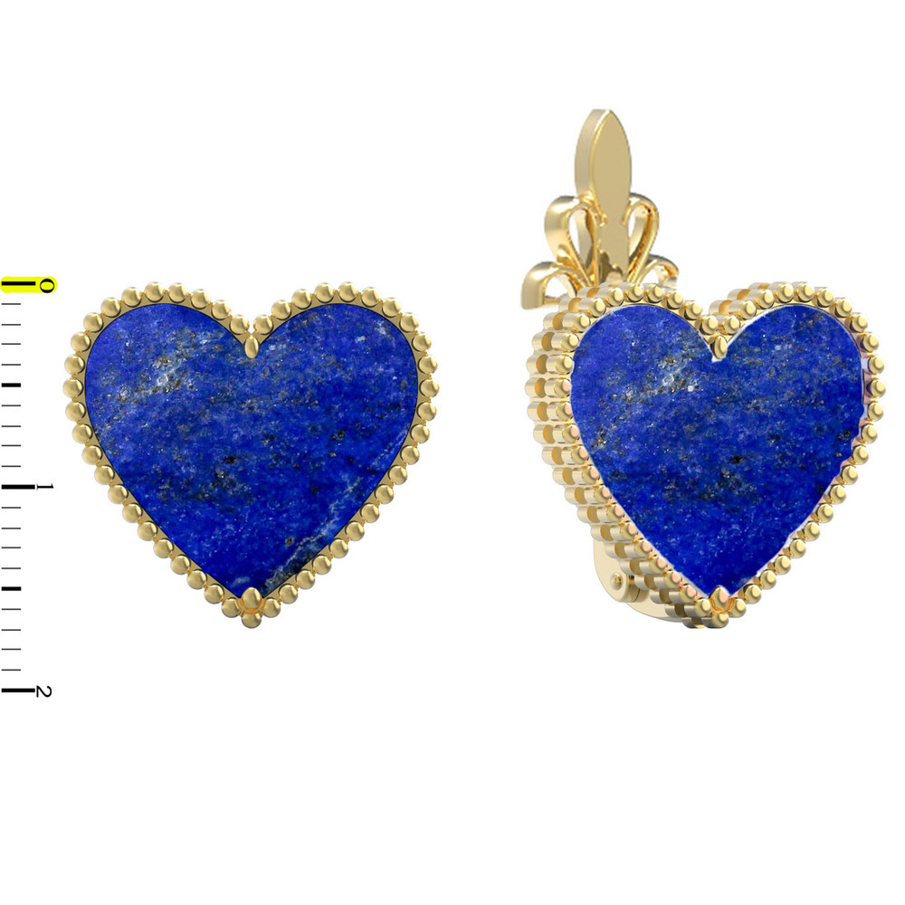 Серьги из лимонного золота 585 пробы c лазуритом