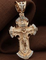 Крест из золота c бриллиантами
