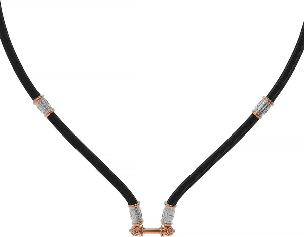 Цепь-шнурок шелк из красного золота 585 пробы c шёлковым шнурком