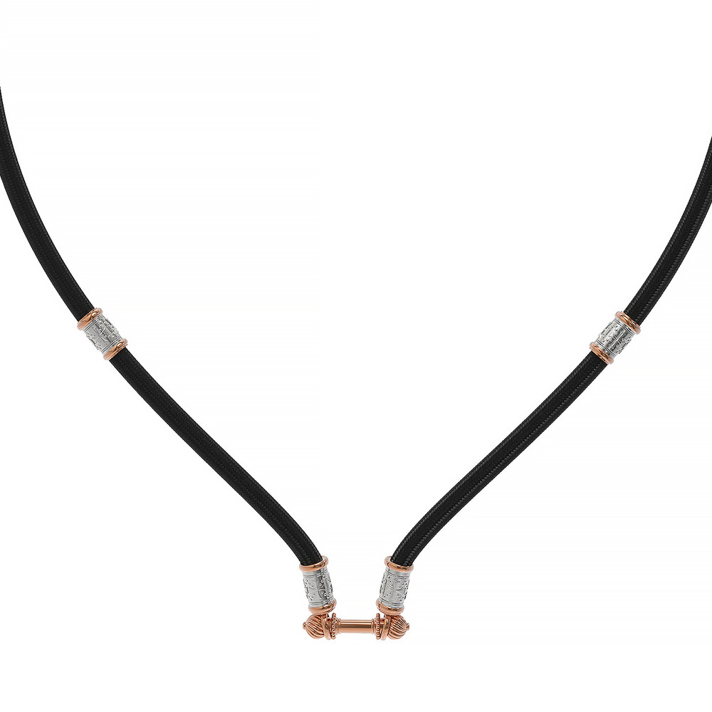 Цепь-шнурок шелк из красного золота 585 пробы c шёлковым шнурком