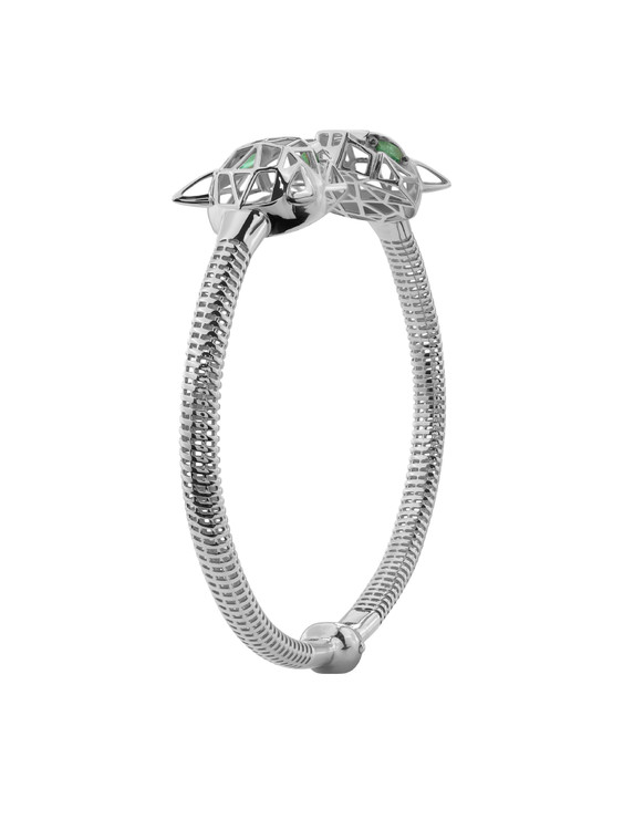Браслет из белого золота 585 пробы c изумрудом
