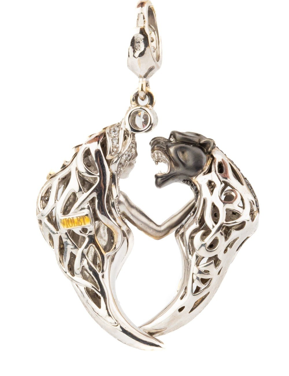 Подвеска из белого золота c фианитом