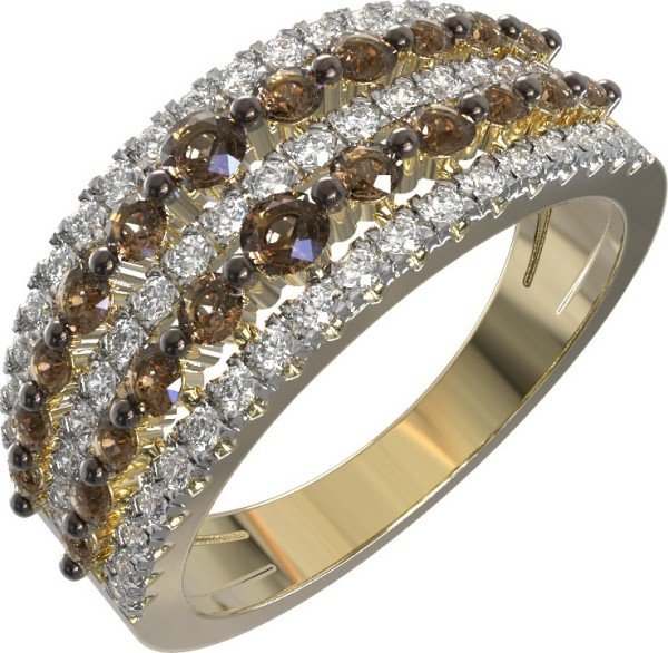 Кольцо из лимонного золота c бриллиантами