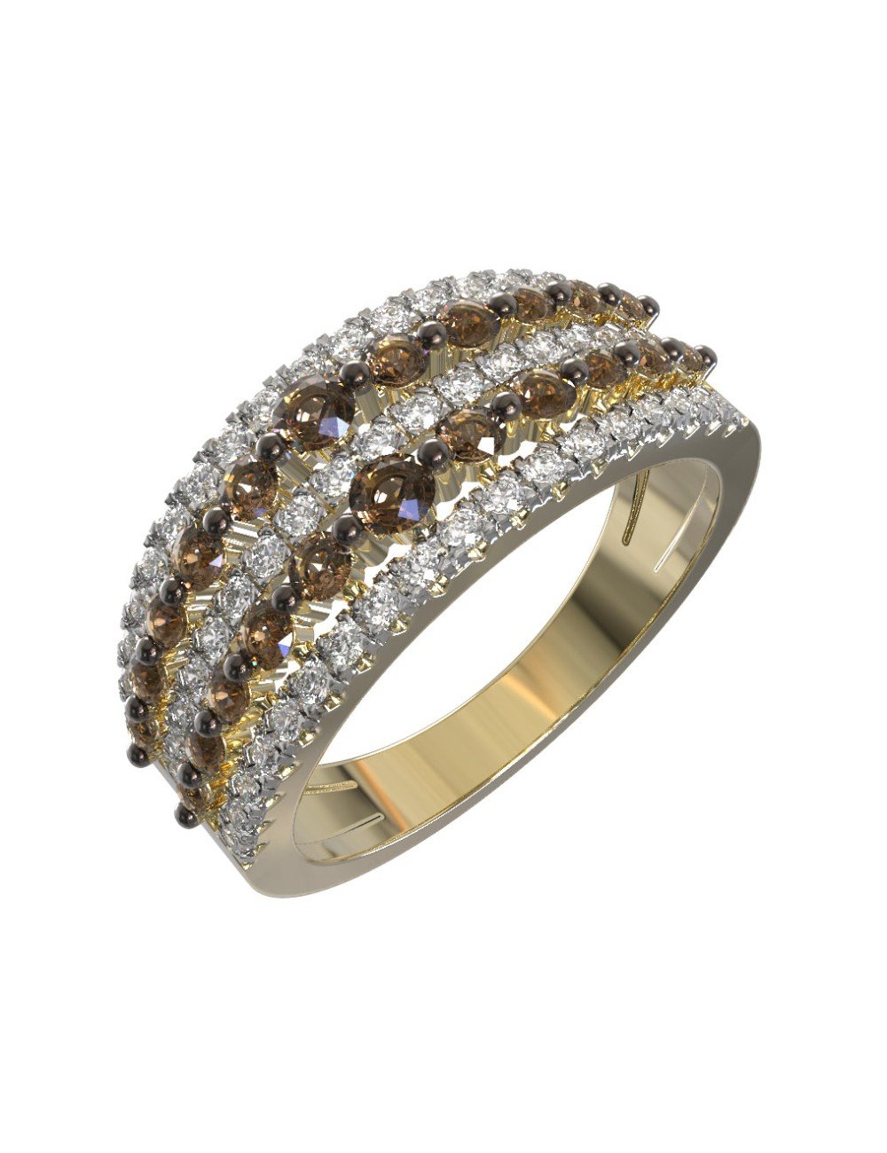 Кольцо из лимонного золота c бриллиантами