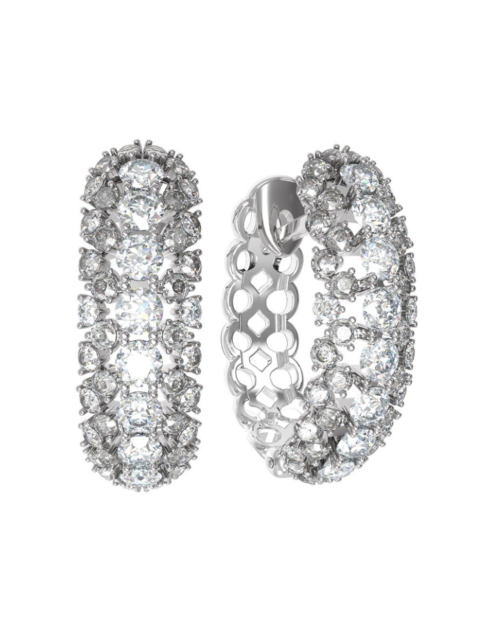 Серьги из белого золота c бриллиантами