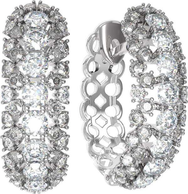 Серьги из белого золота 585 пробы c бриллиантами